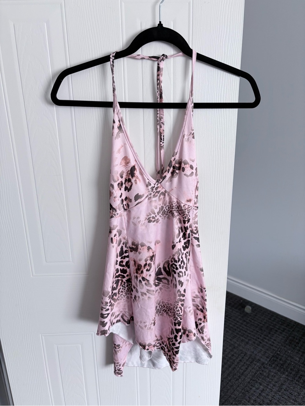 Pink Animal Print Satin Slip top